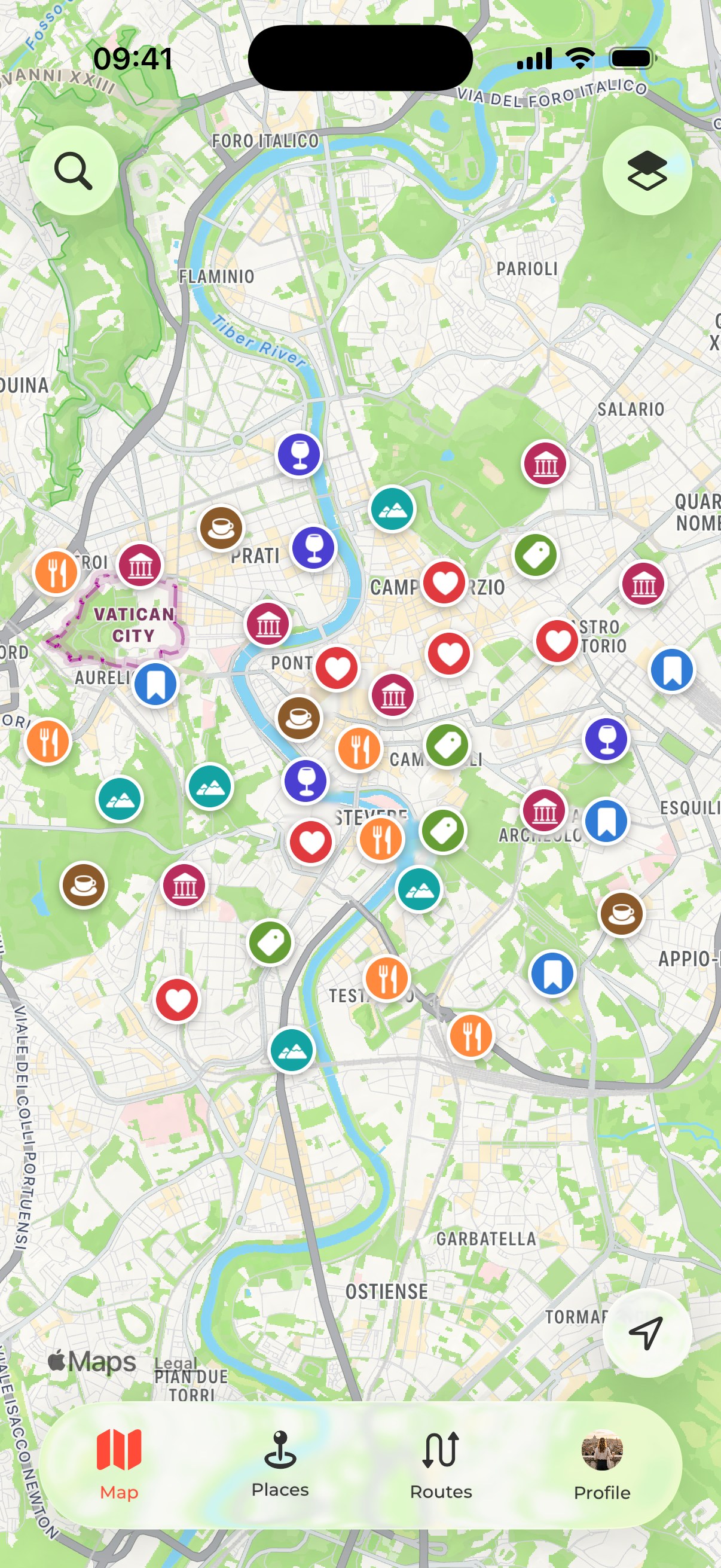 Pinora — All your favorite spots. One map.