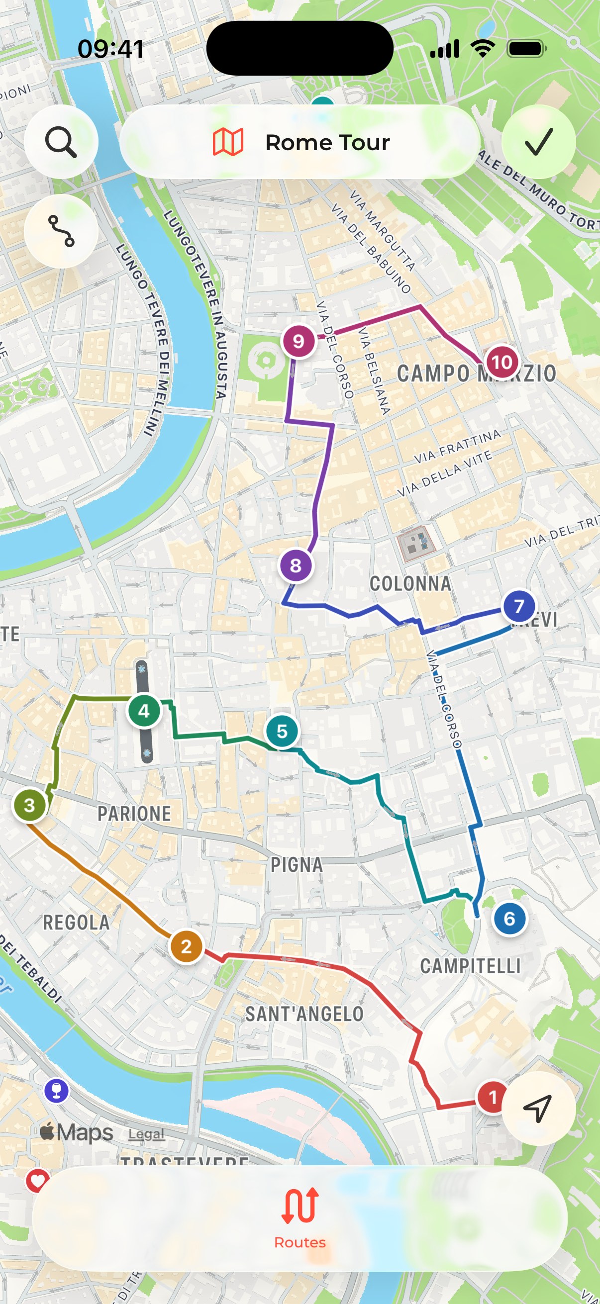 Pinora — Turn your pins into a walking route